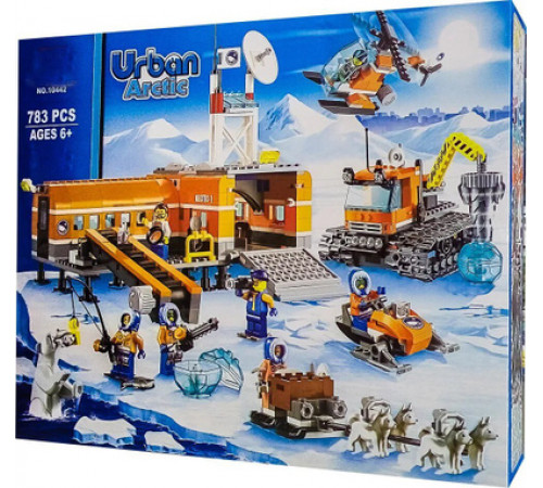 Конструктор Cities Urban BK10442 "Арктическая база" (783 детали, 7 минифигурок, техника, животные)