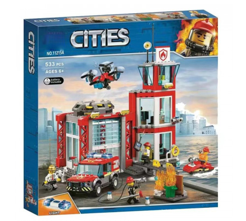 Конструктор «City» (11215) Пожарное депо, 533 детали Конструктор «City» (11215) Пожарное депо, 533 детали