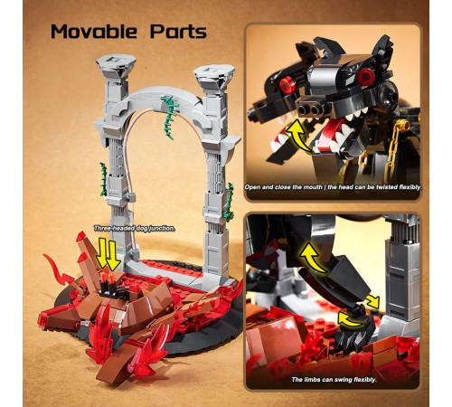 Конструктор трехголовый пес Цербер с подсветкой 7044