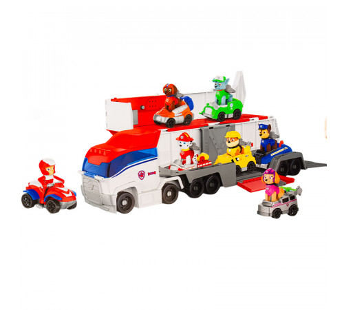 Патрулевоз с щенками Набор Щенячий патруль  Трейлер с машинками H99  Фура автовоз с несколькими щенками на машинках, которая оснащена звуковыми эффектами. 