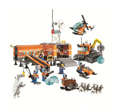 Конструктор Cities Urban BK10442 "Арктическая база" (783 детали, 7 минифигурок, техника, животные)