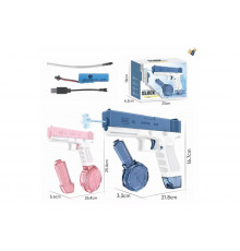 Водяной пистолет электрический Glock water gun зарядка от USB + большой магазин 2139