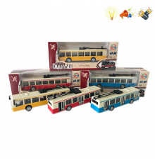 Тралейбус метал, музыка, свет с батарейками XL80189L